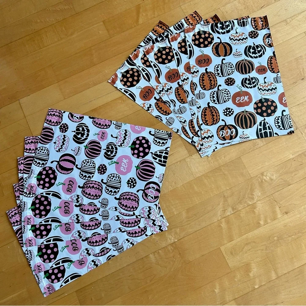10 Count - 10x13 Polymailers (5/PINK PUMPKINS) + 5/ORANGE PUMPKINS)
